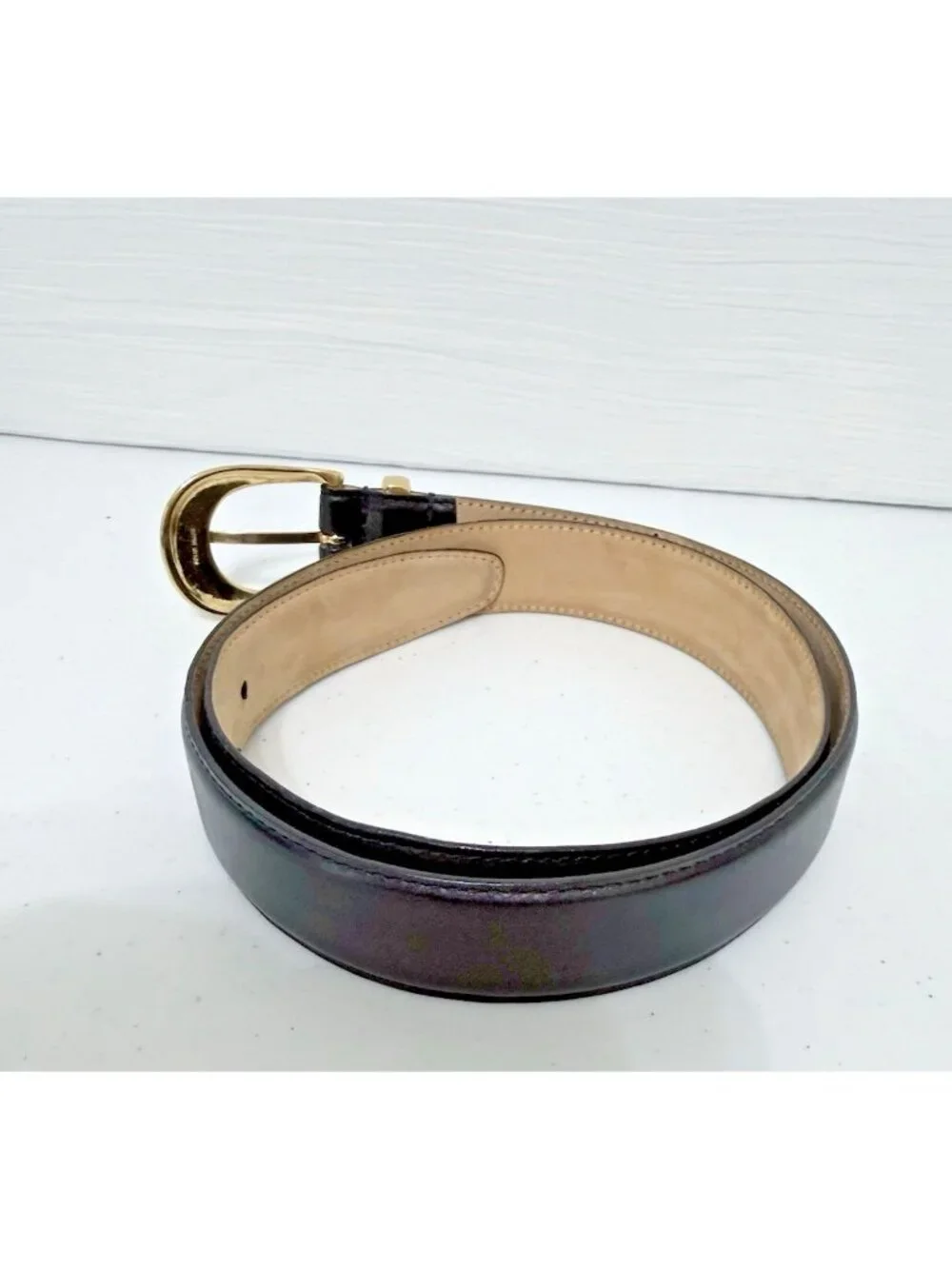 Talbots 6006 Women's Leather Belt Black Size Large